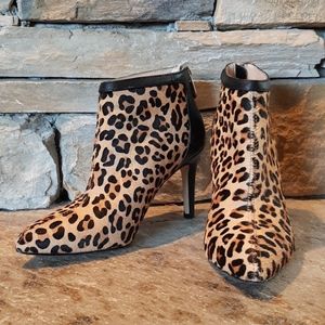 Adrienne Vittadini Nyla Calf Hair Leopard Boots 6